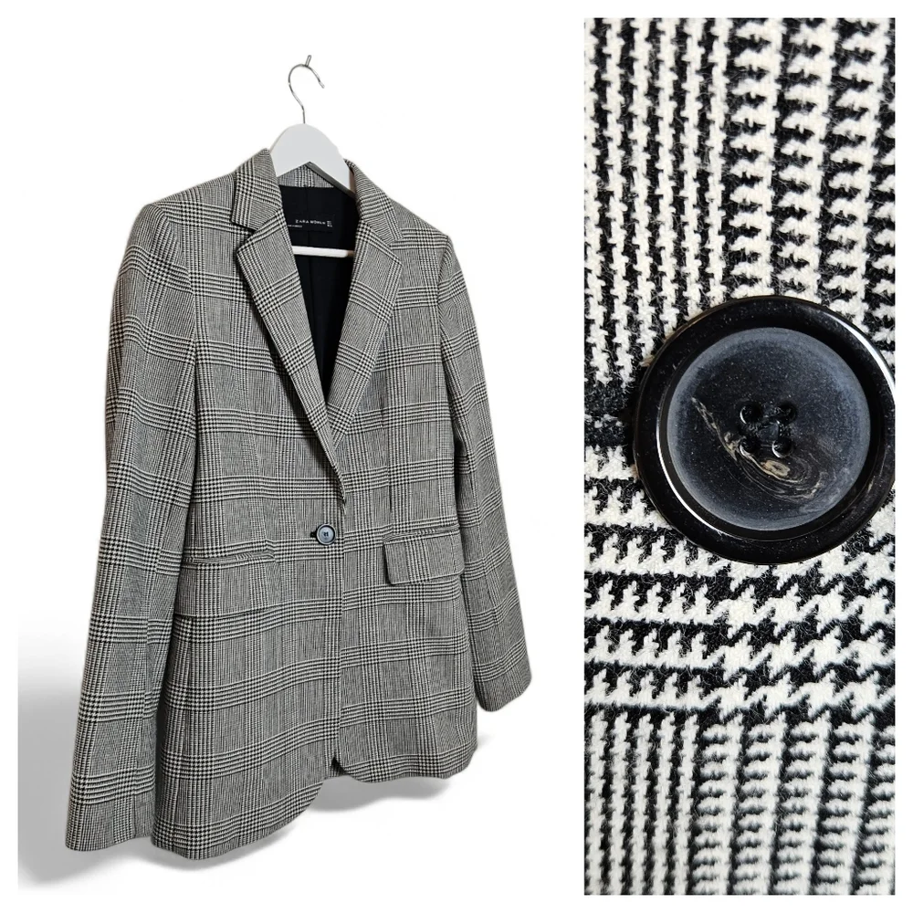 Zara Glen Plaid Blazer Jacket Women S Equestrian Preppy Academia Clean Girl Work